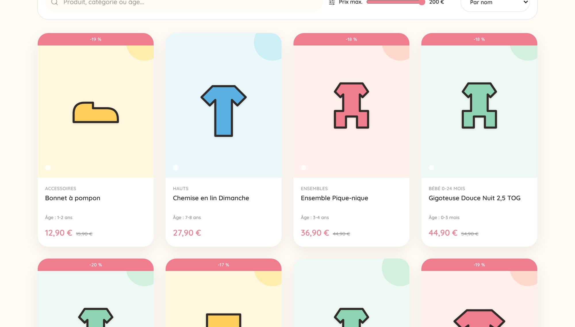 Catalogue des produits